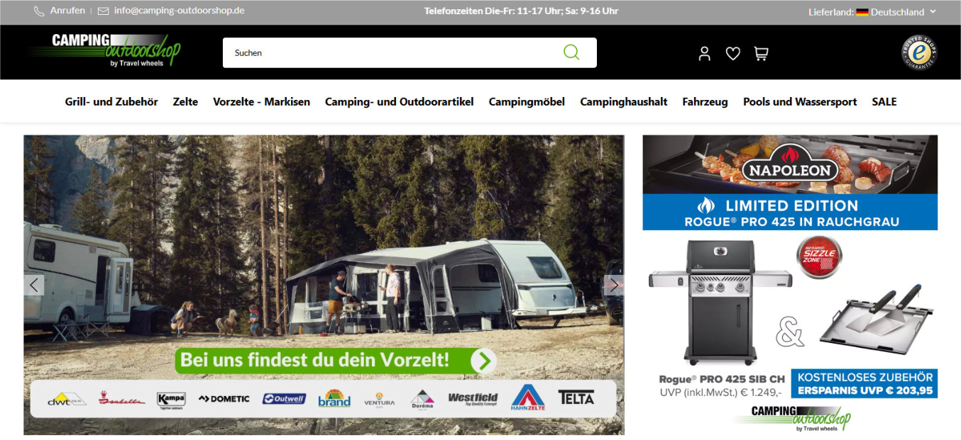 Betreuung & Entwicklung Camping-Outdoorshop
