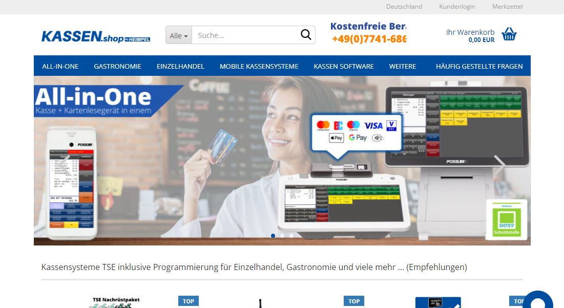 Betreuung KASSEN.SHOP