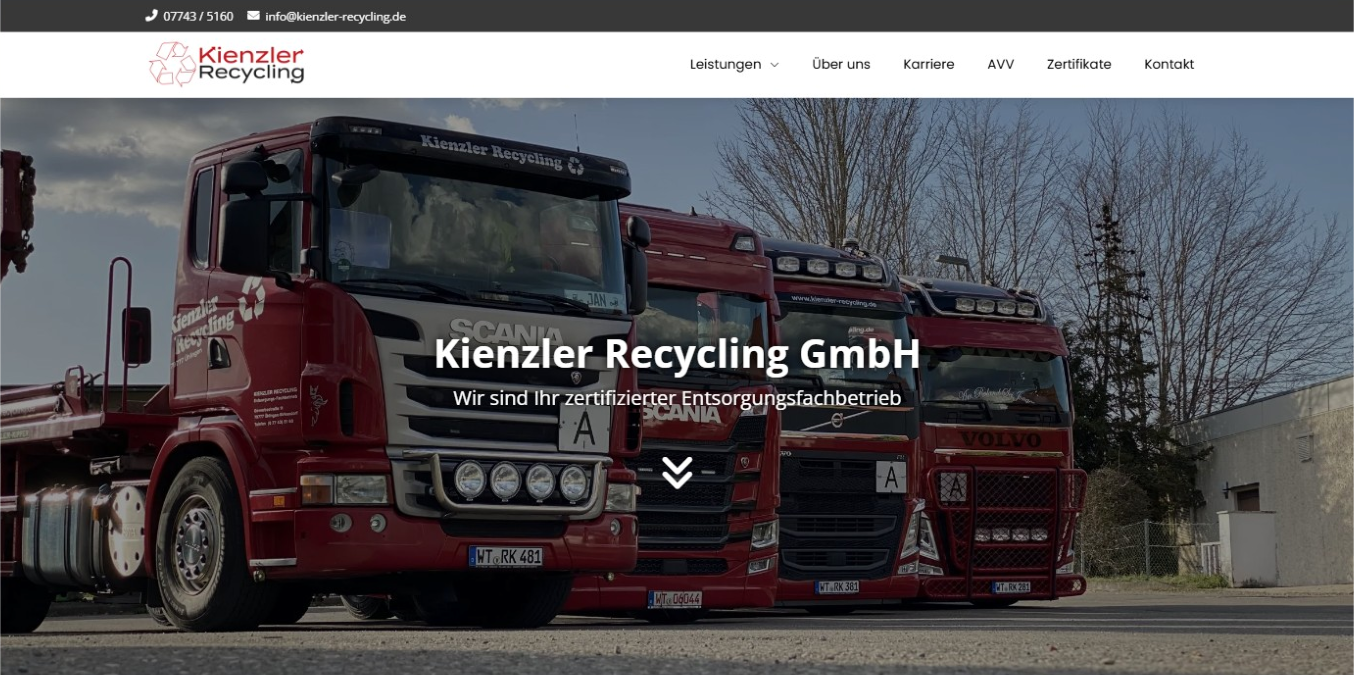 Website Kienzler Recycling GmbH
